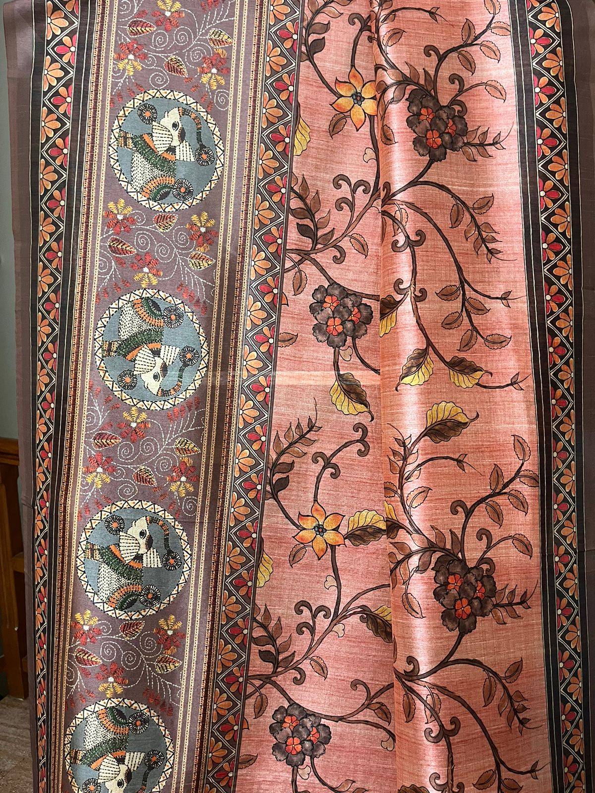 Peach Tussar Elegance