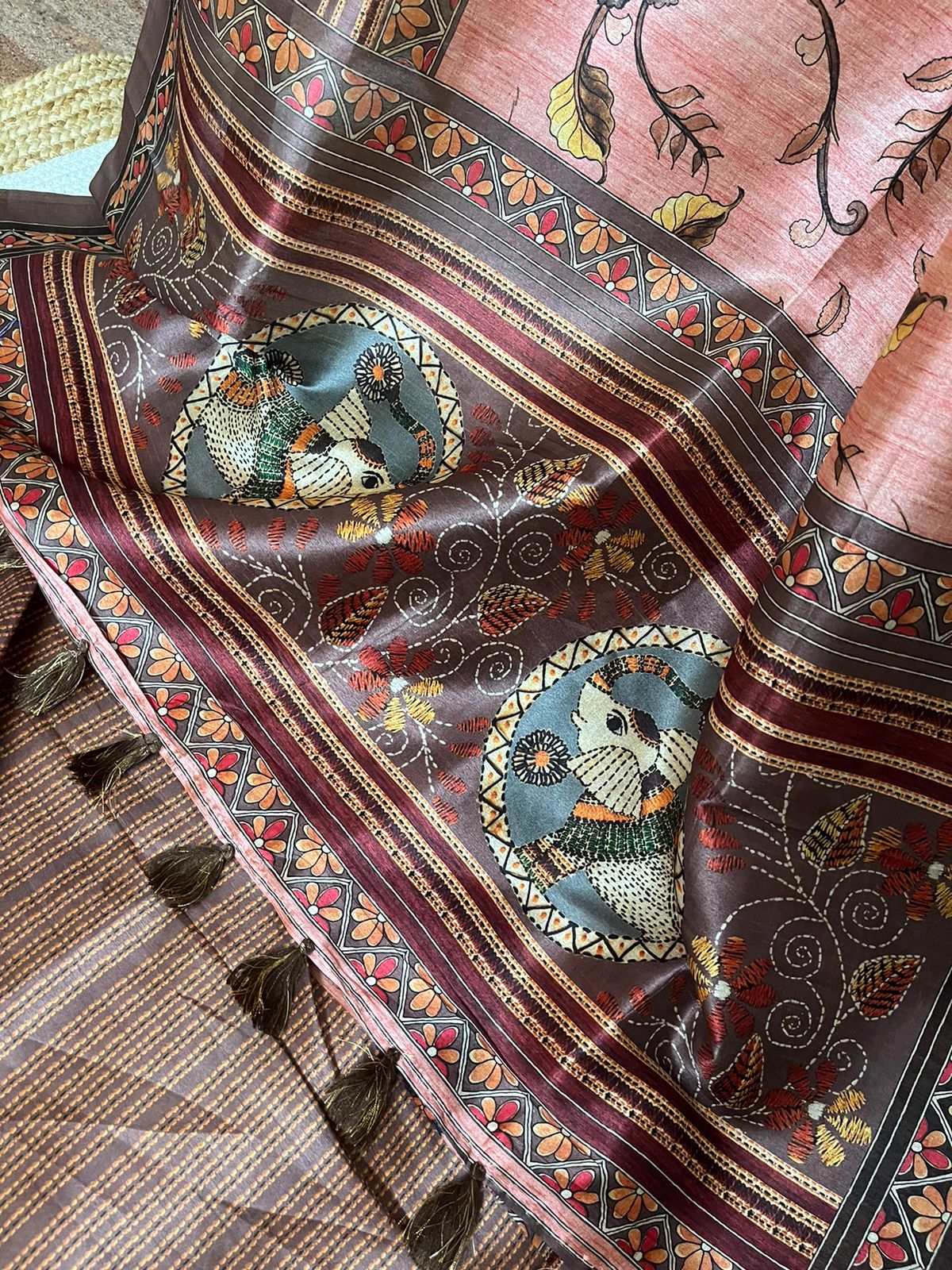 Peach Tussar Elegance