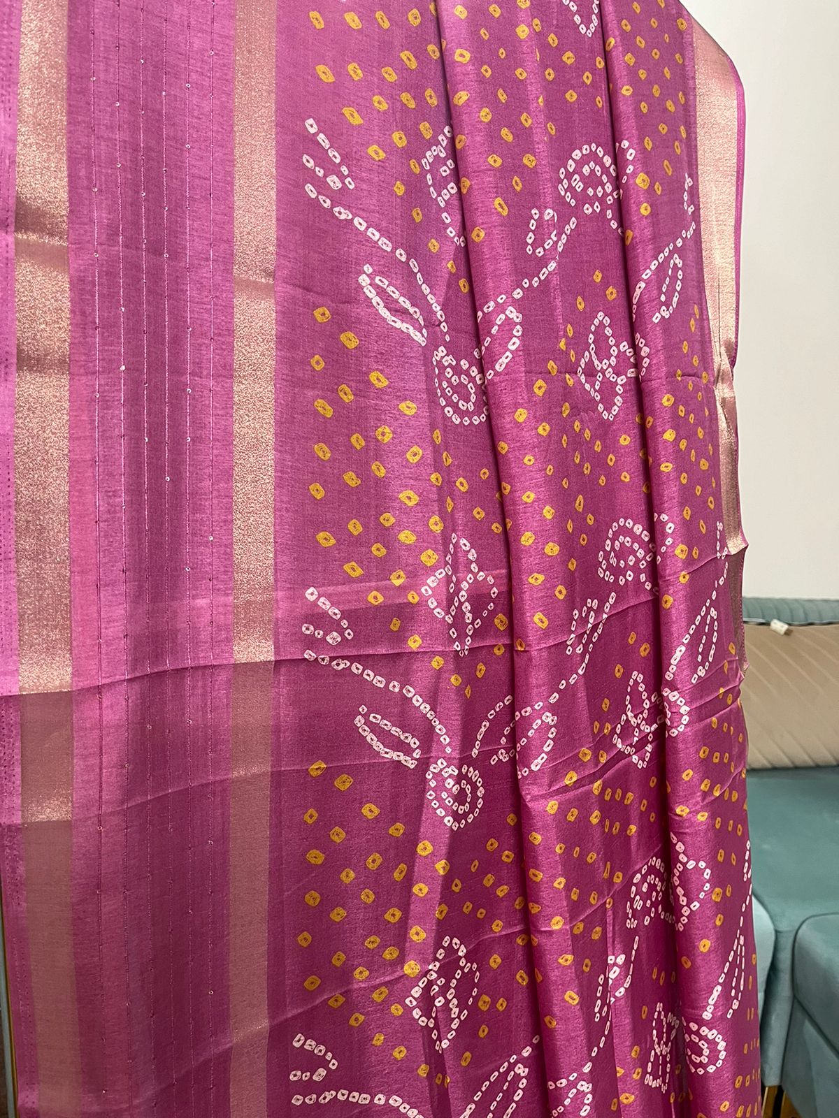 Dark Pink Bandhani