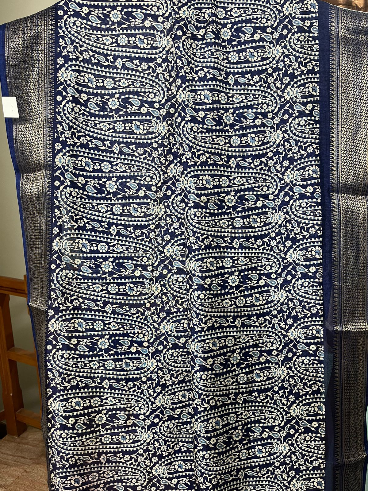 Navy Silk Elegance