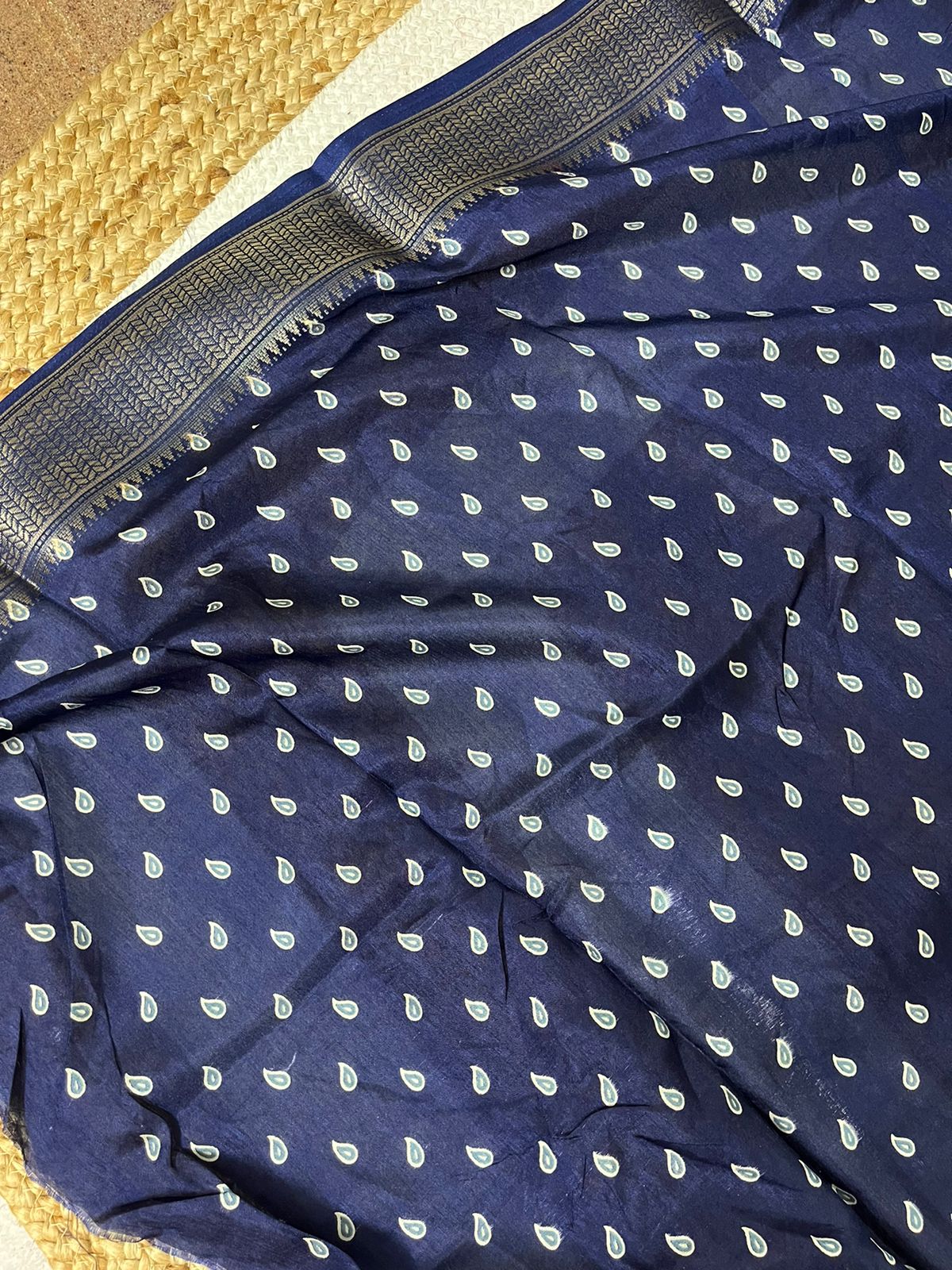 Navy Silk Elegance