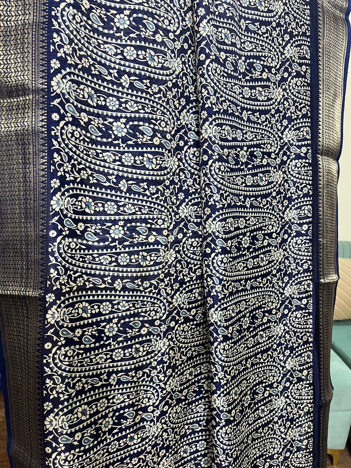 Navy Silk Elegance