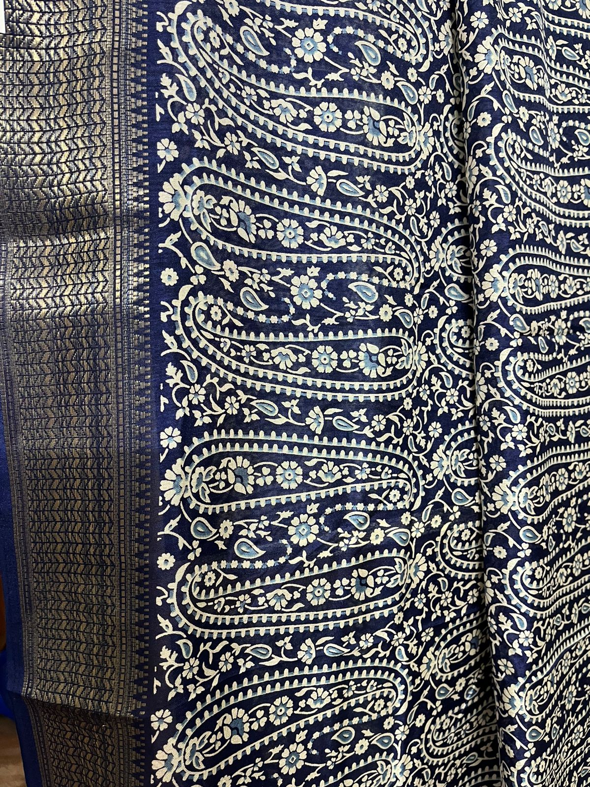 Navy Silk Elegance