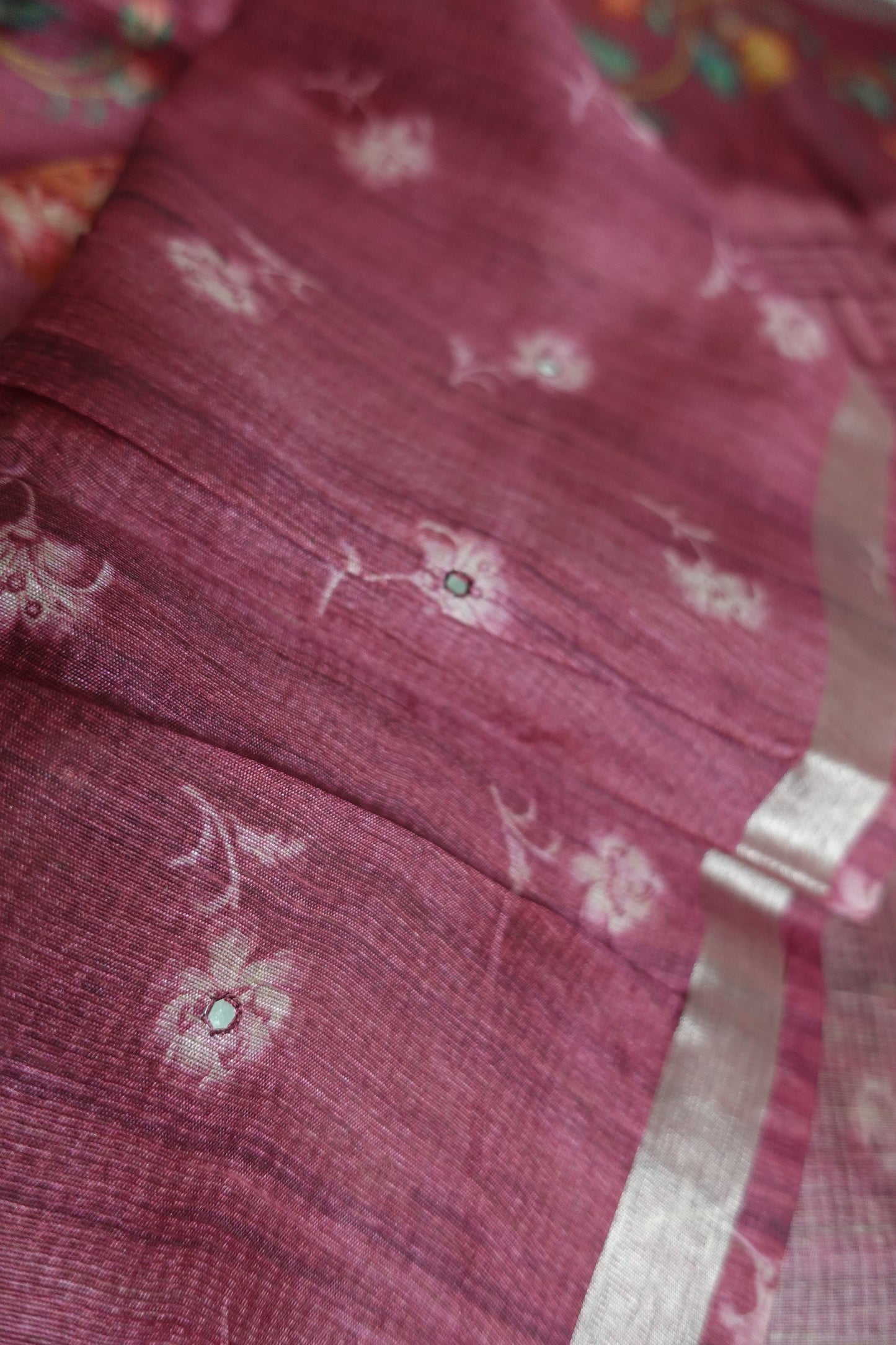 Wine Brick Bloom Saree