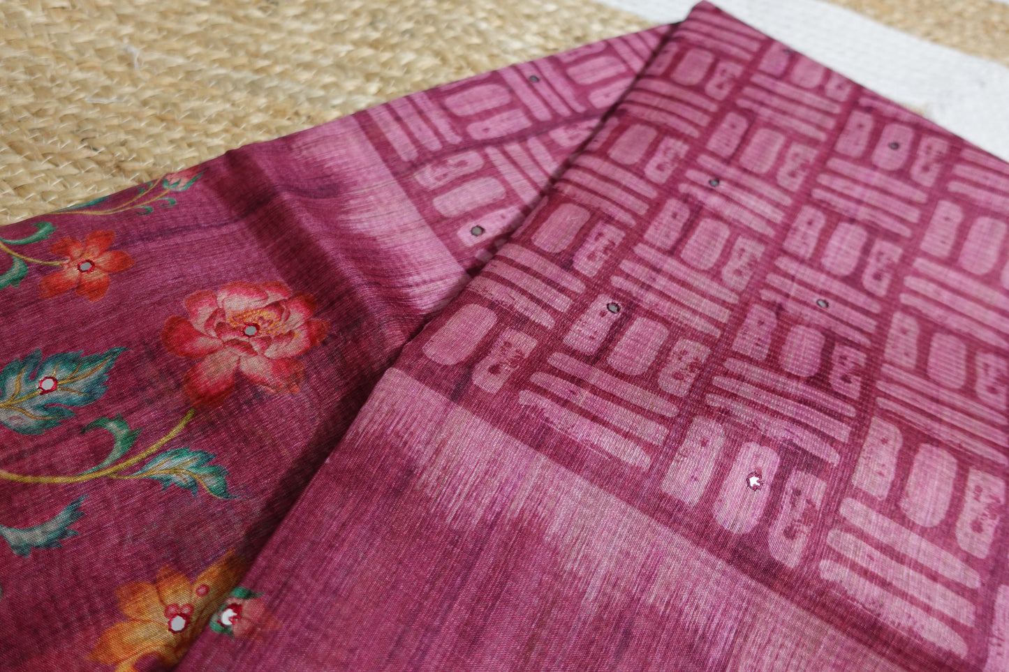 Wine Brick Bloom Saree