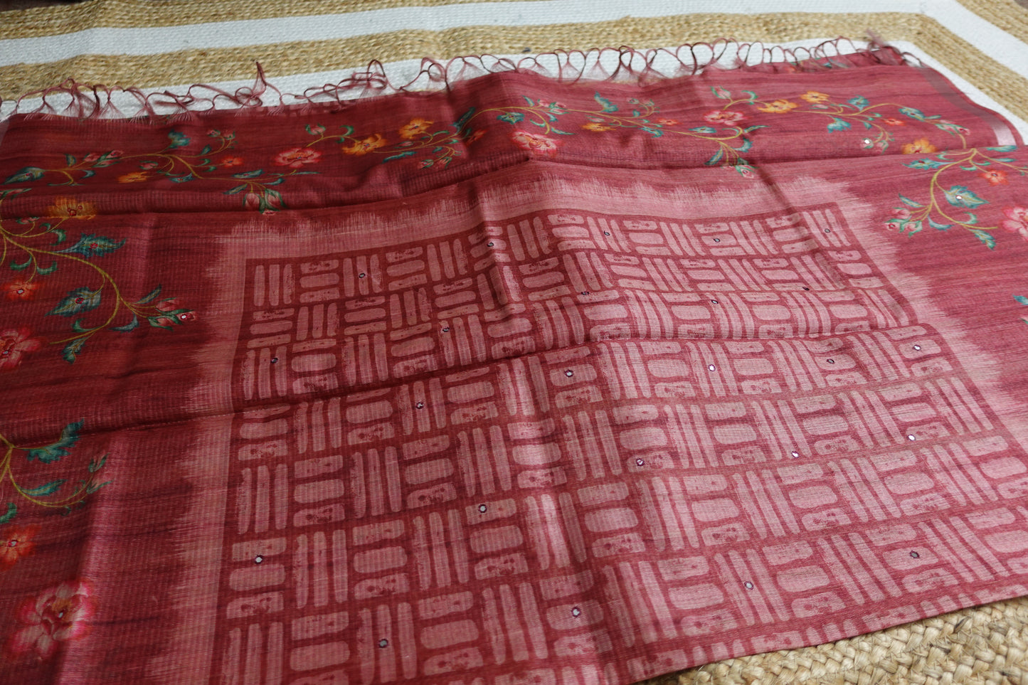 Red Floral Geometry