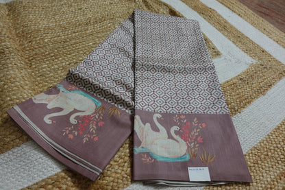 Pastel Brown Semi-Tussar Elegance