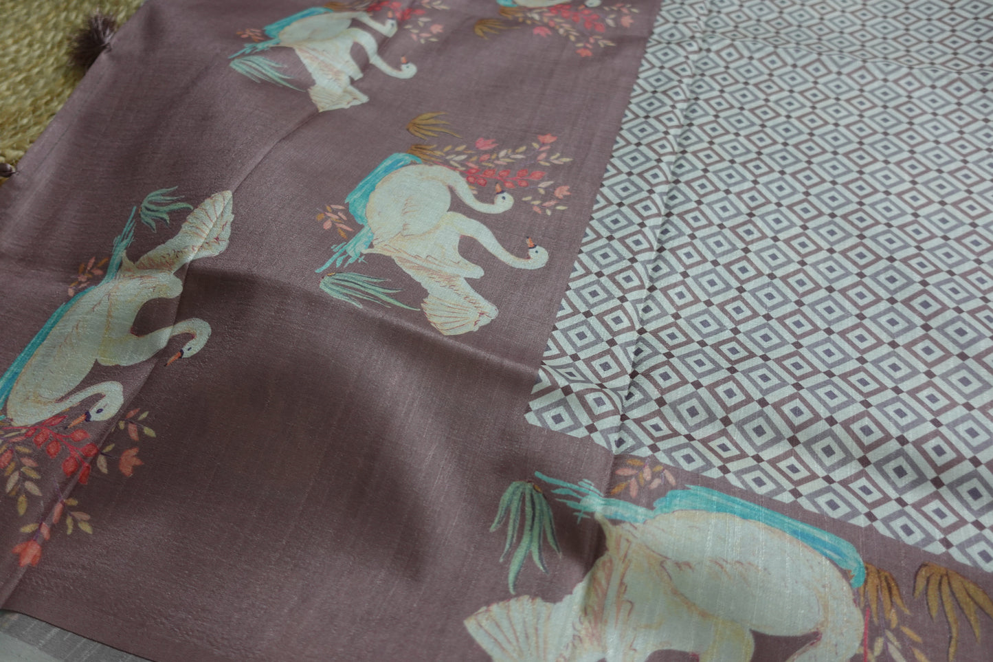 Pastel Brown Semi-Tussar Elegance