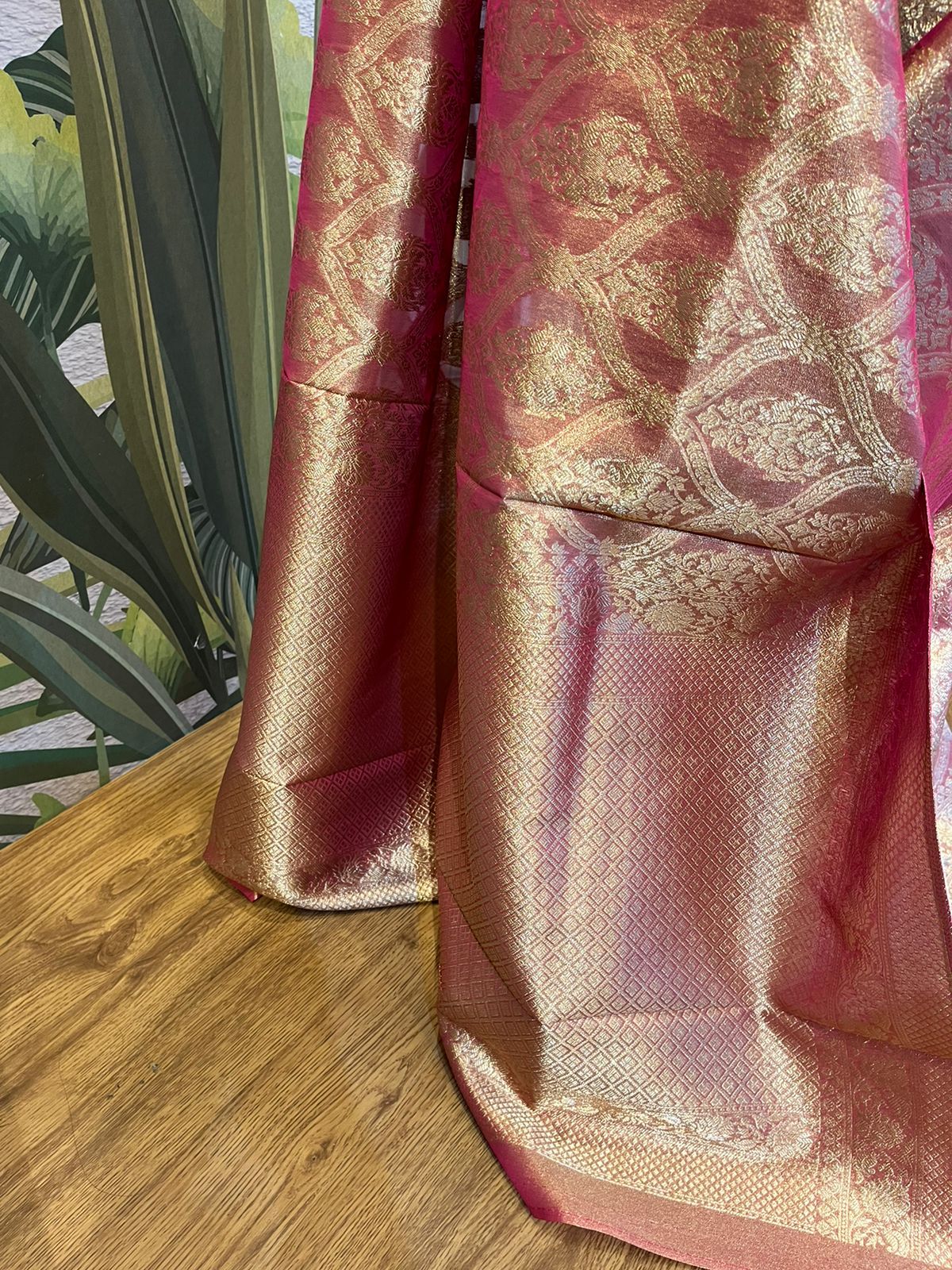 Shimmering Peach Saree