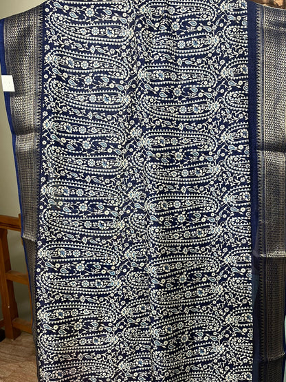 Navy Silk Elegance