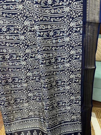 Navy Silk Elegance