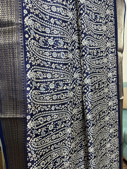 Navy Silk Elegance
