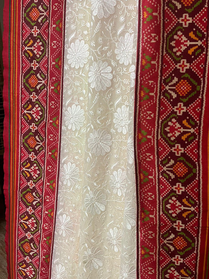 Cream Georgette Patola