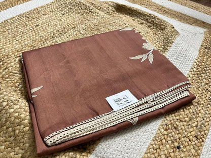 Elegant Brown Tussar Saree with Detailing