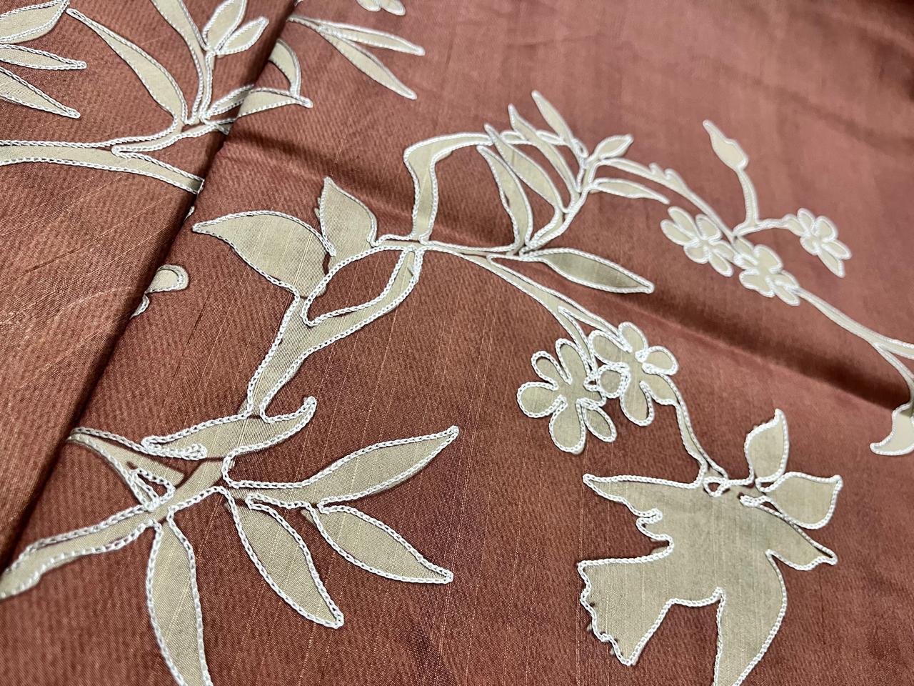 Elegant Brown Tussar Saree with Detailing