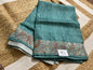 Thread Embroidered Teal Tussar Saree