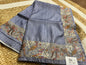 Thread Embroidered Cement Tussar Saree