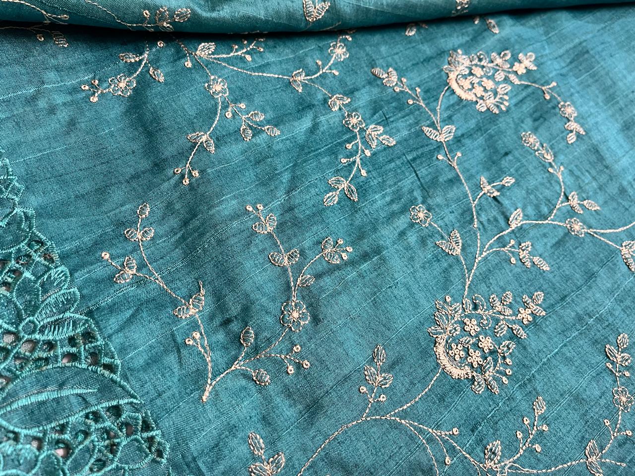 Sky Blue Saree with Beige Embroidery