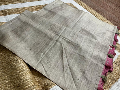 Pink Saree with Beige Embroidery