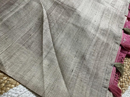 Pink Saree with Beige Embroidery