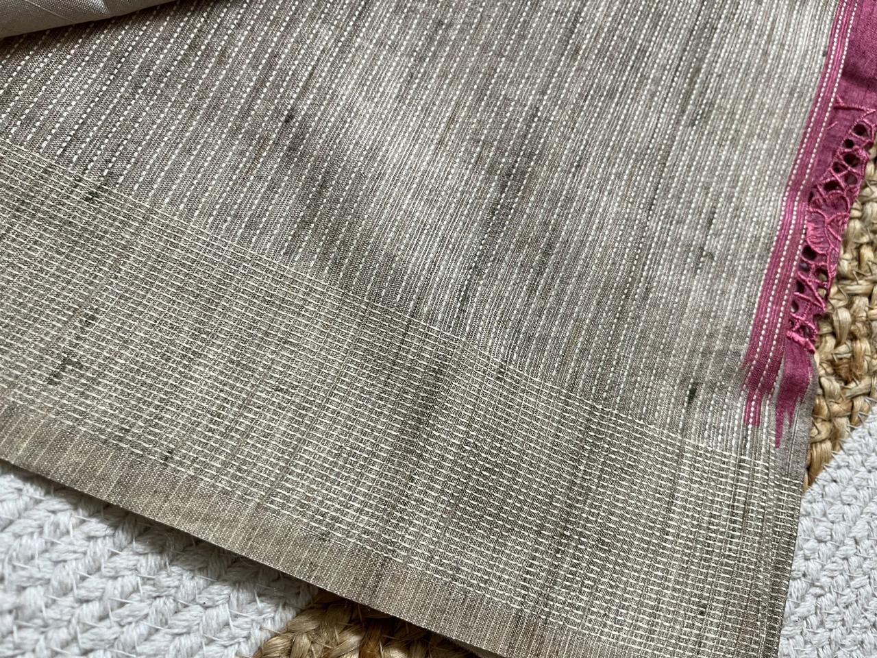 Pink Saree with Beige Embroidery