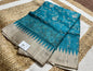 Sky Blue Saree with Beige Embroidery