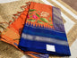 Orange Saree with Navy Borders